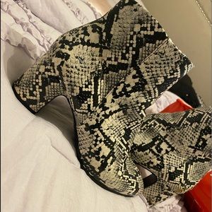 Anne Klein Snake Skin Booties.